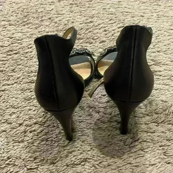 Badgley Mischka Crystal‎ Rhinestone Wedge Sandal - Picture 2 of 5